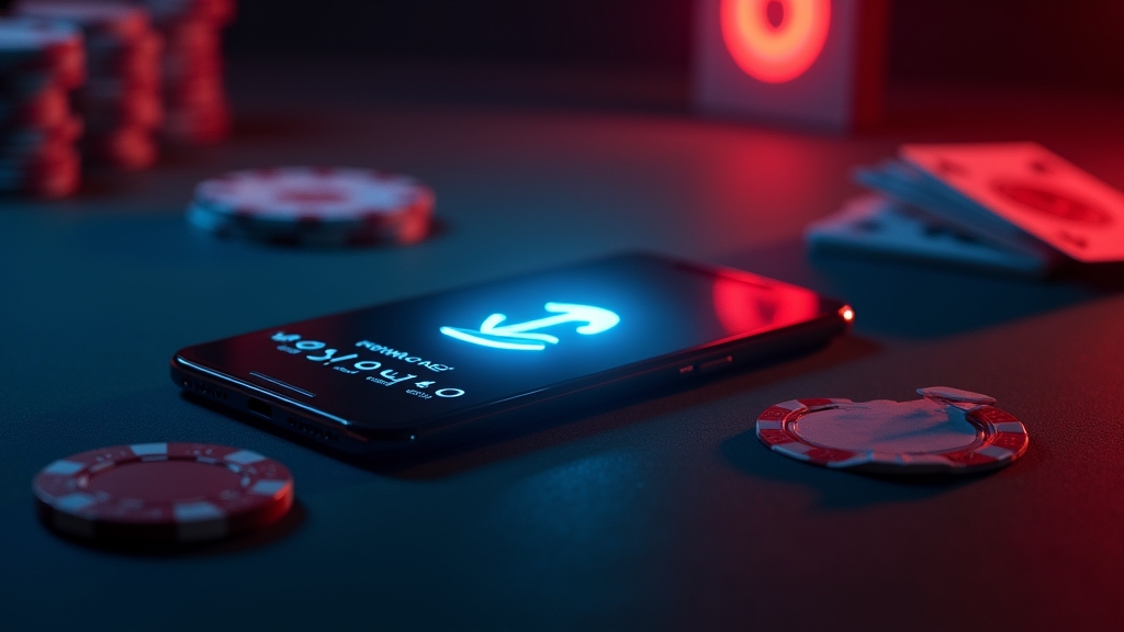 Installatiescherm van de Millioner Casino app op een smartphone in een donker casino