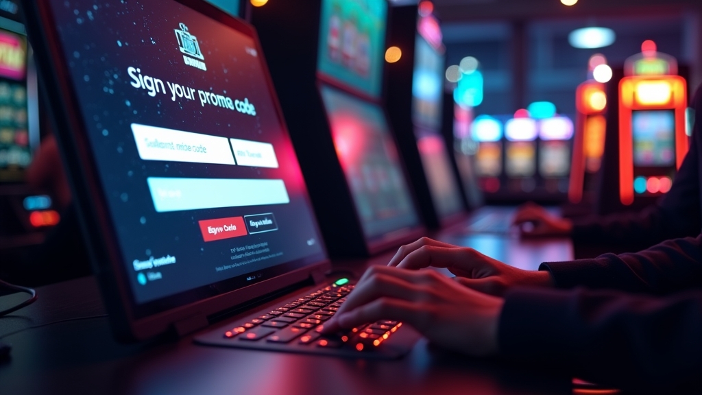 Speler voert een promotiecode in op een casinoregistratiepagina