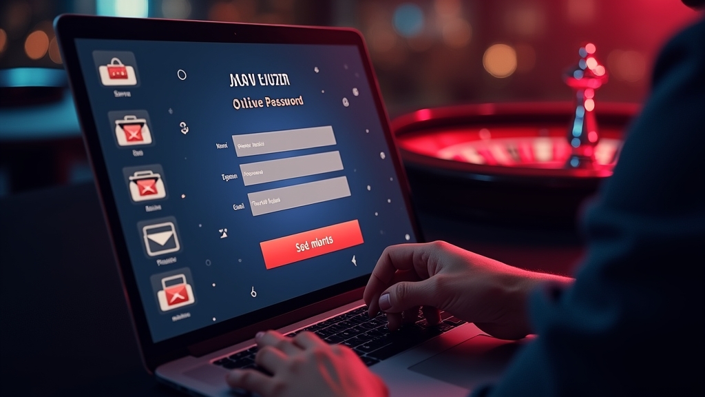 Nieuwe speler vult registratiegegevens in voor Millioner Casino in een donkere casino-omgeving.